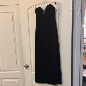 Zara Classic Velvet like Black Strapless Bustier Dress